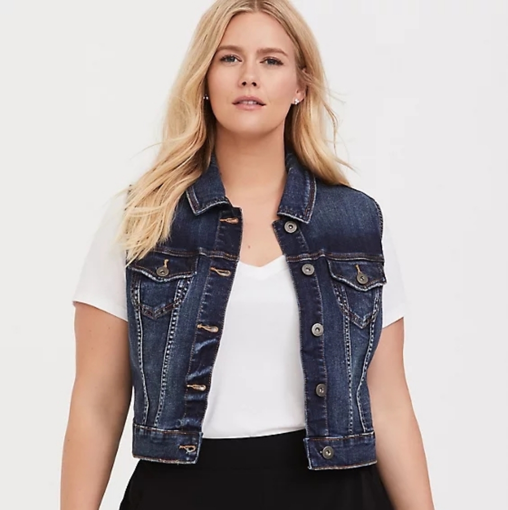 Torrid Dark Wash Denim Vest